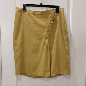 BURLAP ANTHROPOLOGY….Yellow Button Detailed Skirt